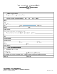 Form TCEQ-10370 (PI-1S) Registration for Air Standard Permit - Texas, Page 13