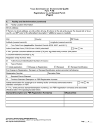 Form TCEQ-10370 (PI-1S) Registration for Air Standard Permit - Texas, Page 14