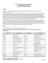 Form TCEQ-20875 (OP-PBRSUP) Permit by Rule Supplemental Table - Texas