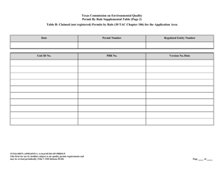 Form TCEQ-20875 (OP-PBRSUP) Permit by Rule Supplemental Table - Texas, Page 6