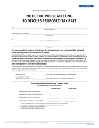 Document preview: Form 50-777 Notice of Public Meeting to Discuss Proposed Tax Rate - Texas