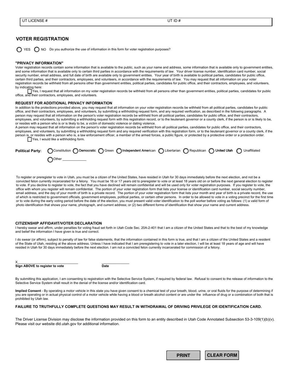 Form DLD6A - Fill Out, Sign Online and Download Fillable PDF, Utah ...