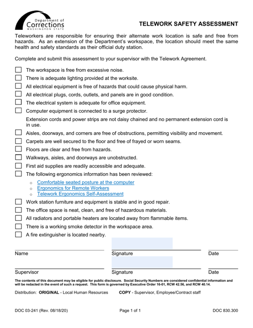 Form DOC03-241  Printable Pdf