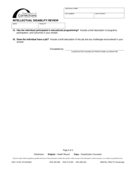 Form DOC13-457 Intellectual Disability Review - Washington, Page 2
