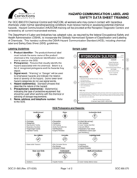 Document preview: Form DOC21-565 Hazard Communication Label and Safety Data Sheet Training - Washington