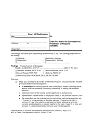 Form WPF All Cases2-040 Motion for Surrender and Prohibition of Weapons (Orgmt) - Washington