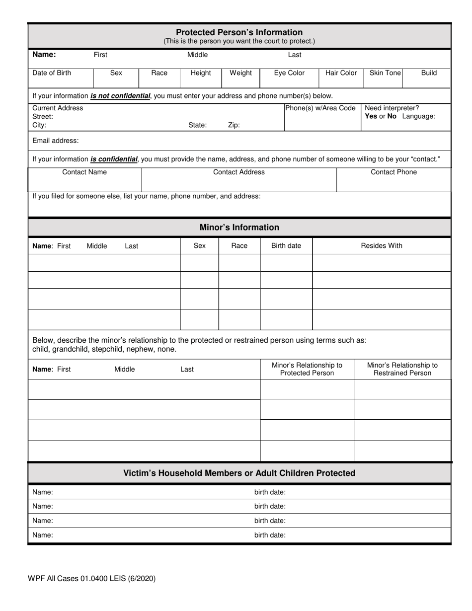 Form WPF All Cases01.0400 Law Enforcement Information Sheet (Leis) - Washington, Page 2