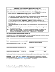 Form UH-04.0500 Order for Protection - Harassment (Orah) - Washington, Page 3