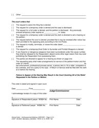 Form UHST09.0500 Denial Order - Harassment/Stalking - Washington, Page 3