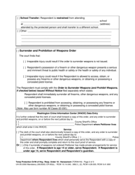 Form UH-05.0300 Temporary Protection Order and Notice of Hearing - Respondent Under Age 18 - Harassment - Washington, Page 2