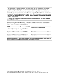 Form UH-05.0300 Temporary Protection Order and Notice of Hearing - Respondent Under Age 18 - Harassment - Washington, Page 3