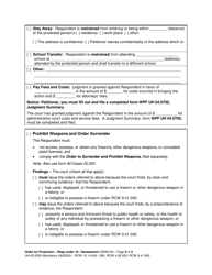 Form UH-05.0500 Order for Protection - Respondent Under Age 18 - Harassment - Washington, Page 2