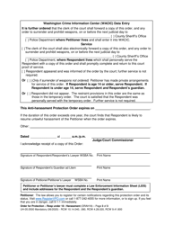 Form UH-05.0500 Order for Protection - Respondent Under Age 18 - Harassment - Washington, Page 3