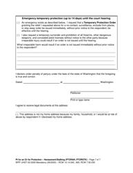Form WPF UHST-02.0200 Petition for an Order for Protection - Harassment (Ptorah) and/or Stalking (Ptorstk) - Washington, Page 7
