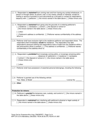 Form WPF DV-2.015 Temporary Order for Protection and Notice of Hearing - Washington, Page 2