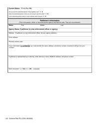 Form XR105 Law Enforcement Information - Extreme Risk Protection Order - Washington, Page 2