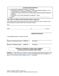 Form WPF DV-3.015 Order for Protection - Washington, Page 6