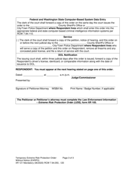 Form XR121 Temporary Extreme Risk Protection Order - Without Notice (Exrpo) - Washington, Page 3