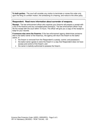 Form XR141 Extreme Risk Protection Order - Washington, Page 5