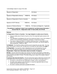Form XR241 Extreme Risk Protection Order - Respondent Under 18 Years - Washington, Page 5