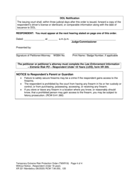 Form XR221 &quot;Temporary Extreme Risk Protection Order - Without Notice - Respondent Under 18 Years&quot; - Washington, Page 4