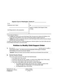 Document preview: Form FL Modify501 Petition to Modify Child Support Order - Washington