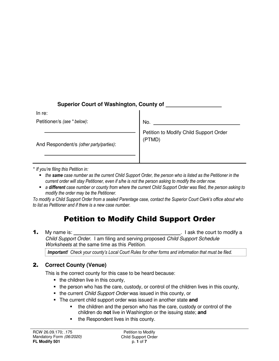 Form FL Modify501 - Fill Out, Sign Online and Download Printable PDF ...