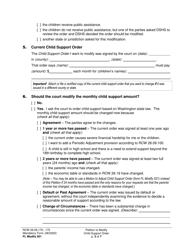 Form FL Modify501 Petition to Modify Child Support Order - Washington, Page 3
