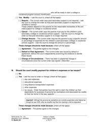 Form FL Modify501 Petition to Modify Child Support Order - Washington, Page 5