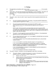 Form WPF JU03.1400 Order of Dependency - Extended Foster Care - Washington, Page 2