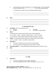 Form WPF JU03.0400 Order of Dependency - Washington, Page 6