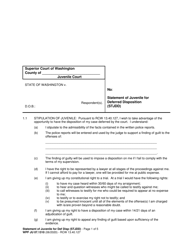 Form WPF JU07.1310 Statement of Juvenile for Deferred Disposition (Stjdd) - Washington