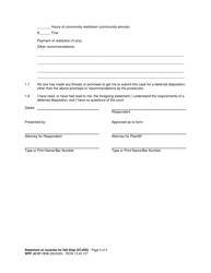 Form WPF JU07.1310 Statement of Juvenile for Deferred Disposition (Stjdd) - Washington, Page 5