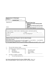 Document preview: Form WPF JU03.0520 Extended Foster Care/Dependency Review Hearing Order (Dprho)/Permanency Planning Hearing Order (Orpp) - Washington