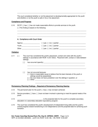 Form WPF JU03.0520 Extended Foster Care/Dependency Review Hearing Order (Dprho)/Permanency Planning Hearing Order (Orpp) - Washington, Page 4