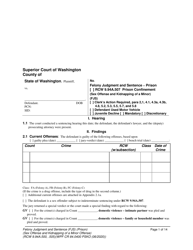 Document preview: Form WPF CR84.0400 PSKO Felony Judgment and Sentence " Prison (Sex Offense and Kidnapping of a Minor) - Washington