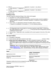 Form MP450 Order for Dismissal (Ordsm) - Washington, Page 2