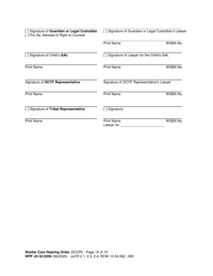 Form WPF JU02.0200 Shelter Care Hearing Order (Scor) - Washington, Page 10