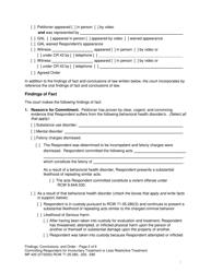 Form MP420 Findings, Conclusions, and Order Committing Respondent for Involuntary Treatment or Less Restrictive Treatment (90-day, 180-day, 90-day LRA, 180-day LRA, 1-year LRA, 90-day Aot, 180-day Aot) - Washington, Page 2