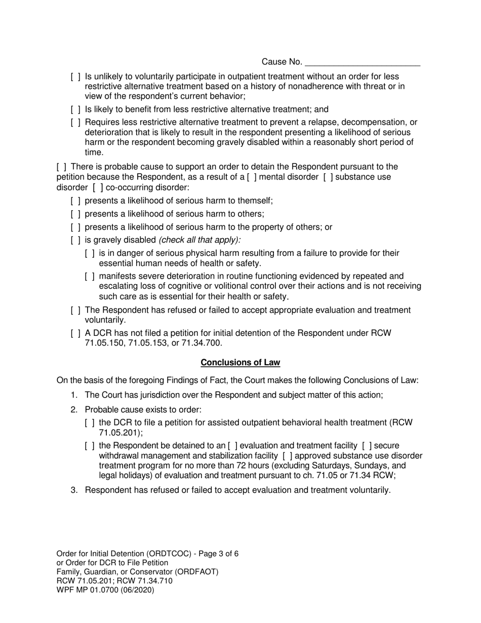 Form MP01.0700 Joels Law Order for Initial Detention - Washington, Page 3