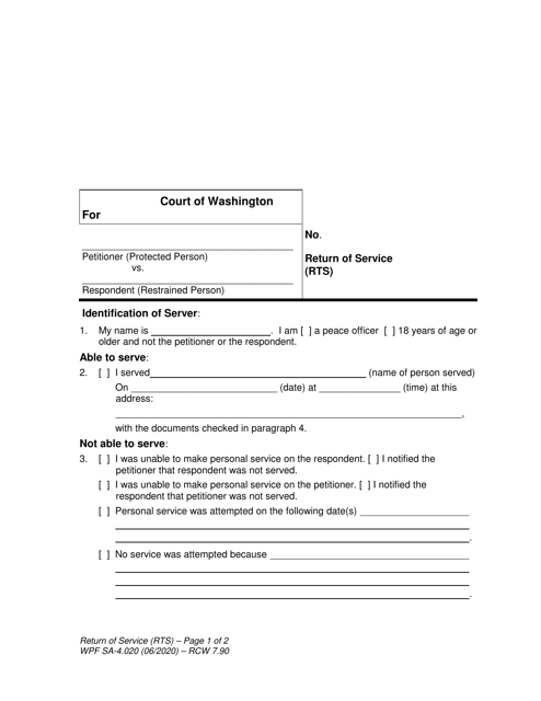 Form SA4.020  Printable Pdf