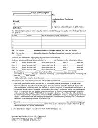 Form CrRLJ07.0110 Judgment and Sentence (Js) - Washington