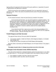 Instructions for Form SA3.015 Sexual Assault Protection Order (Orsxp) - Washington, Page 2