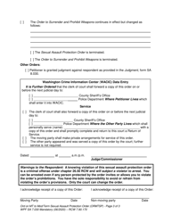 Form SA7.030 Order Modifying/Terminating Sexual Assault Protection Order (Ormtsp) - Washington, Page 3
