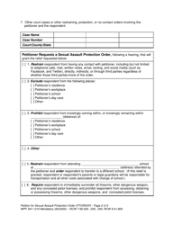 Form SA1.015 Petition for Sexual Assault Protection Order (Ptorsxp) - Washington, Page 2