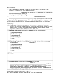 Form SA3.015 Sexual Assault Protection Order (Orsxp) - Washington, Page 2