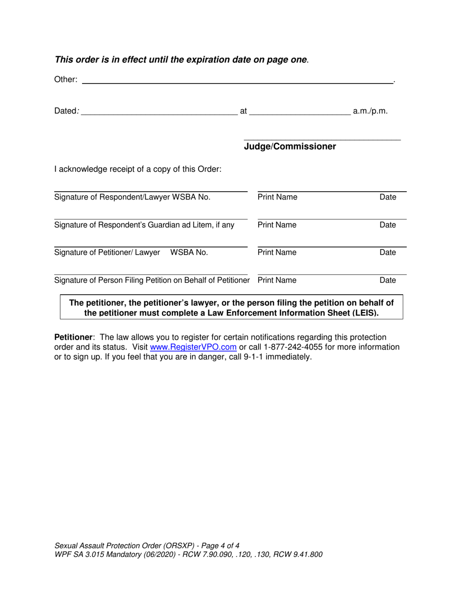 Form Sa3 015 Download Printable Pdf Or Fill Online Sexual Assault