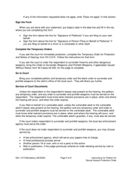 Instructions for Form SA1.015 Petition for Sexual Assault Protection Order (Ptorsxp) - Washington, Page 5