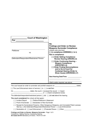 Form All Cases02.075 Findings and Order on Review: Weapons Surrender Compliance - Washington