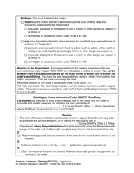 Form ST04-0500 Order for Protection - Stalking (Orpstk) - Washington, Page 3